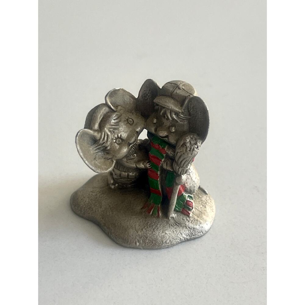 Mice, Christmas, In The Snow, Happy, Cheddar, And Co, Hudson, 1987, Hallmark, Pe